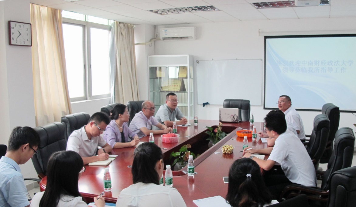 热烈欢迎中南财经政法大学法学院院长徐涤宇教授、副院长胡弘弘教授莅临我所指导工作并亲切看望实习生